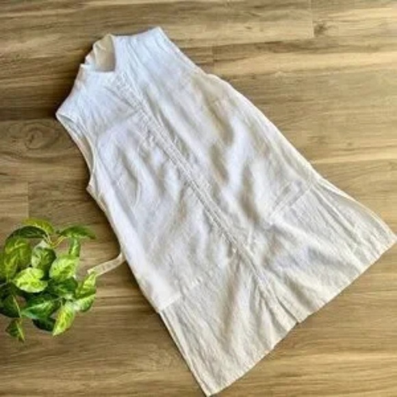 Chico’s Sleeveless Linen High-Low Tunic White | Button Down‎ Top Size 0 - Picture 11 of 15